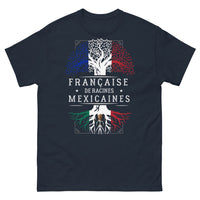 Thumbnail for T-shirt Française de racines mexicaines marine - Double fierté France & Mexique