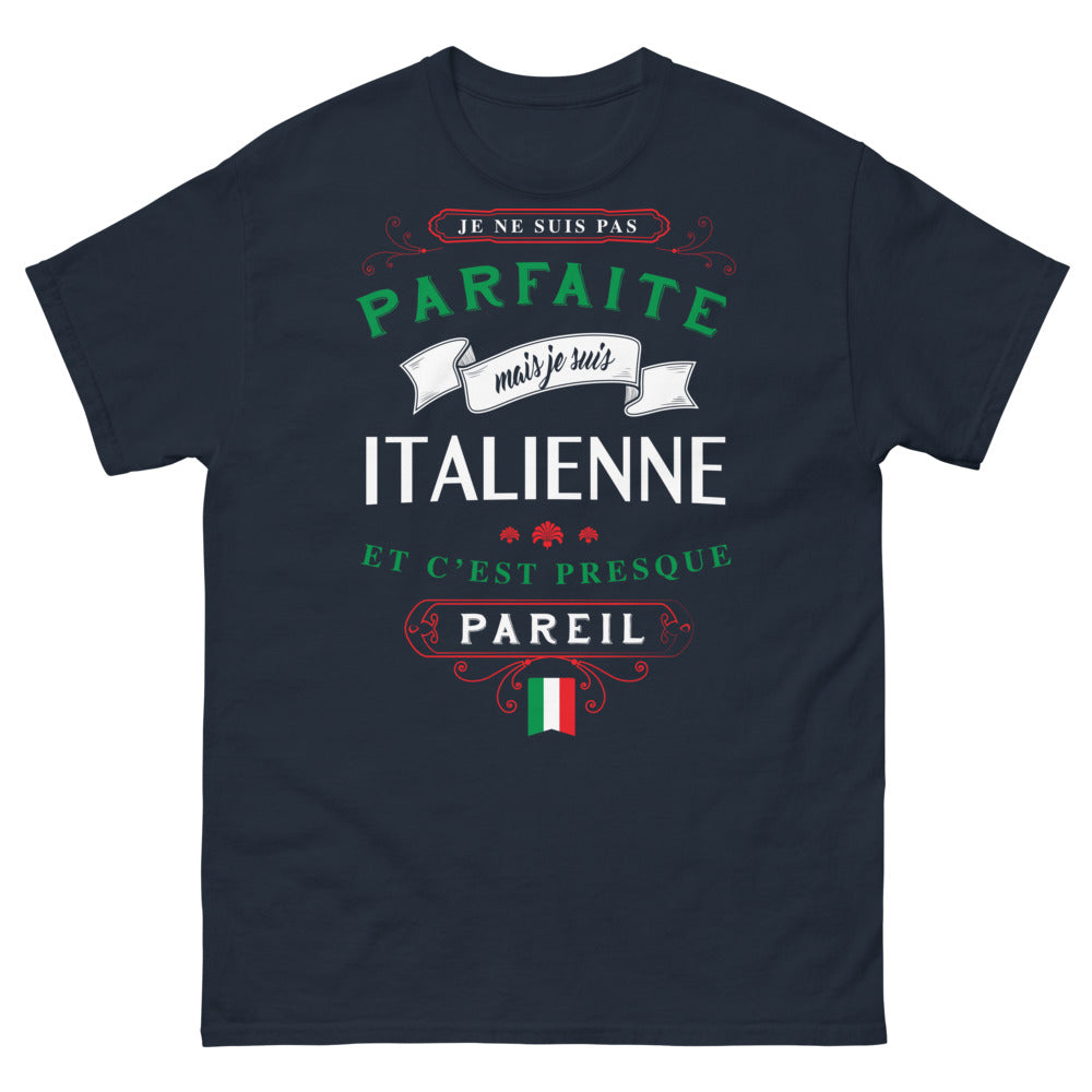 T-shirt Italie marine - Je ne suis pas parfaite mais je suis Italienne