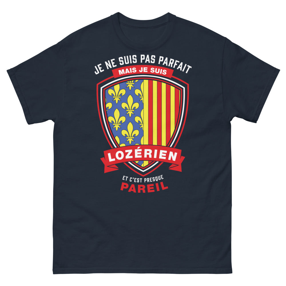 T-shirt Lozérien marine - Je ne suis pas parfait mais je suis lozérien