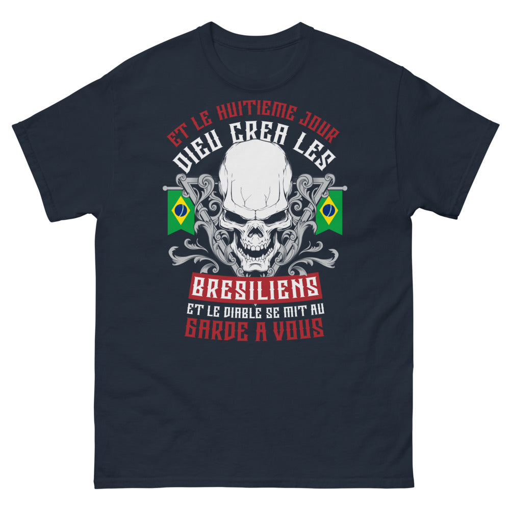 T-shirt Brésilien marine - Et le huitième jour, Dieu créa les Brésiliens
