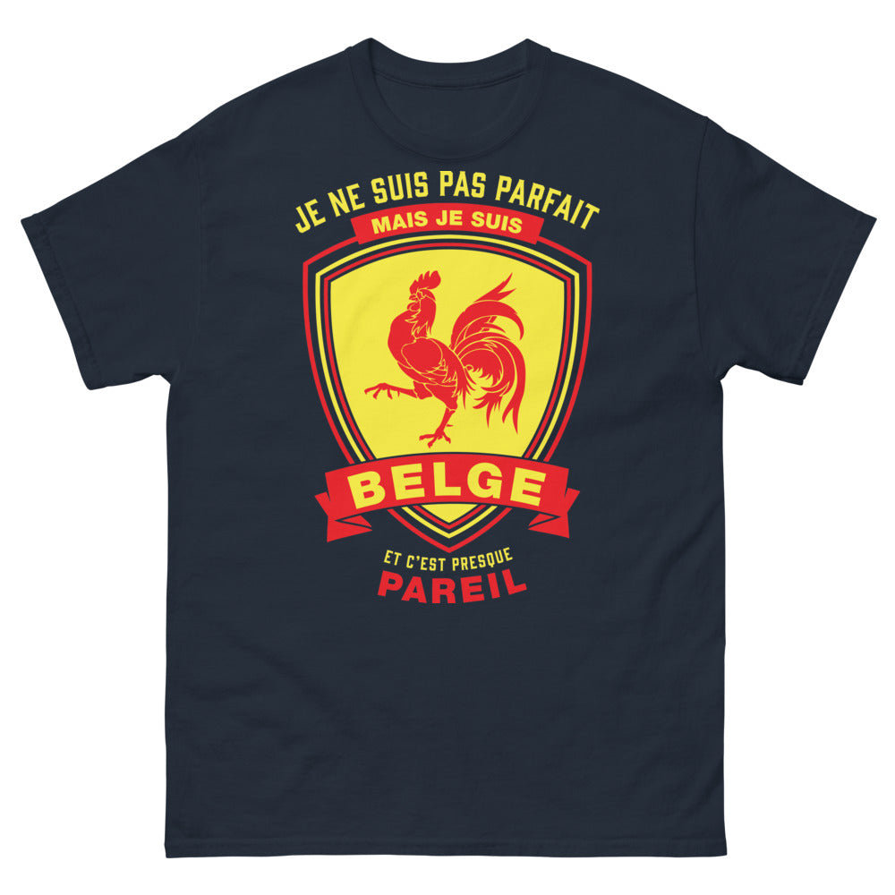 T-shirt Belge marine - Je ne suis pas parfait, mais je suis belge