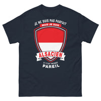 Thumbnail for T-shirt Alsacien marine - Inscription humoristique «Je ne suis pas parfait...»