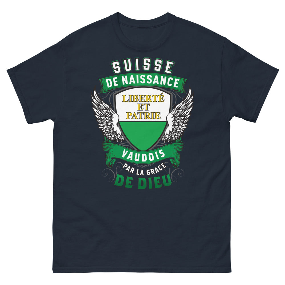 T-shirt Vaud marine - Vaudois par la Grâce de Dieu