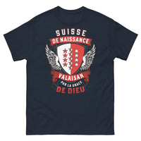 Thumbnail for T-shirt Valaisan marine - De naissance par la grâce de Dieu