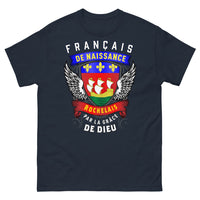 Thumbnail for T-shirt Rochelais marine - Français de naissance, slogan humoristique