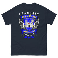 Thumbnail for T-shirt Français de naissance Carcassonnais marine - Français de naissance, Carcassonnais par la grâce de Dieu
