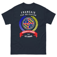 Thumbnail for T-shirt Bourgogne marine - Français par obligation, Bourguignon par le sang