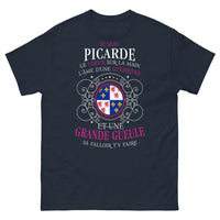 Thumbnail for T-shirt Picarde marine - cœur sur la main, guerrière et grande gueule