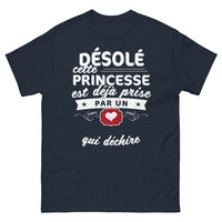 Thumbnail for T-shirt Princesse déjà prise marine - Princesse déjà prise par un qui déchire