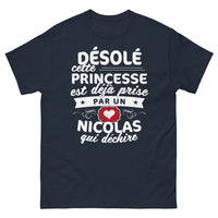 Thumbnail for T-shirt Nicolas marine - Désolé, cette princesse est déjà prise