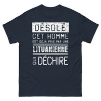 Thumbnail for T-shirt Lituanie marine - Désolé, déjà pris par une Lituanienne rock