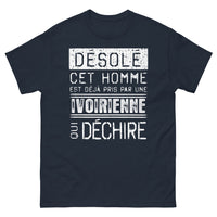 Thumbnail for T-shirt Côte d'Ivoire marine - Désolé, cet homme est déjà pris par une Ivoirienne
