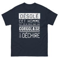 Thumbnail for T-shirt Congolaise marine - Cet homme est déjà pris par une Congolaise