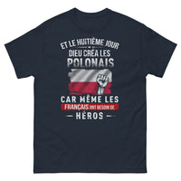 Thumbnail for T-shirt Polonais marine - Même les Français ont besoin de héros