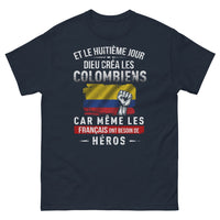 Thumbnail for T-shirt Colombiens marine - Même les Français ont besoin de héros