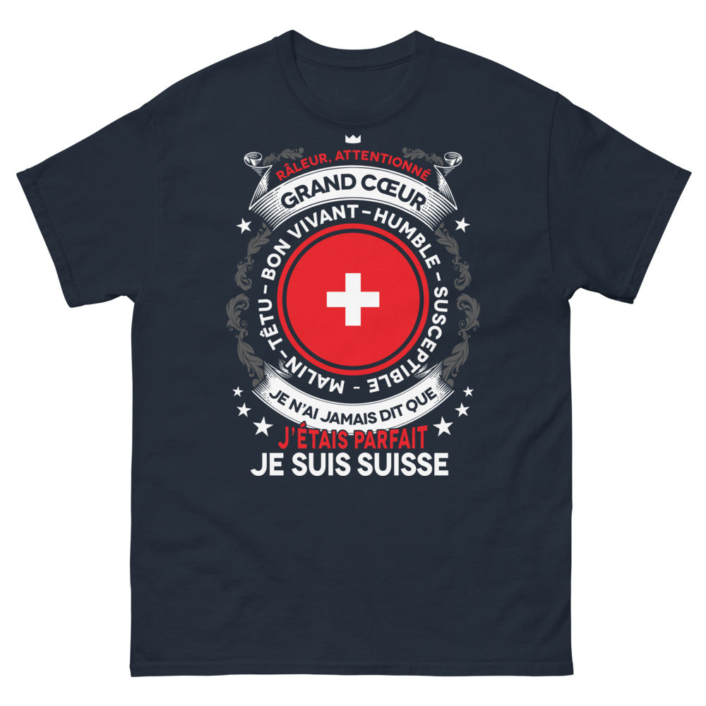 T-shirt Suisse marine - Râleur mais attentionné