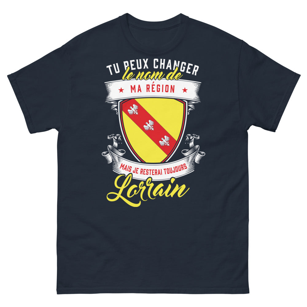 T-shirt Lorrain marine - Tu peux changer le nom de ma région