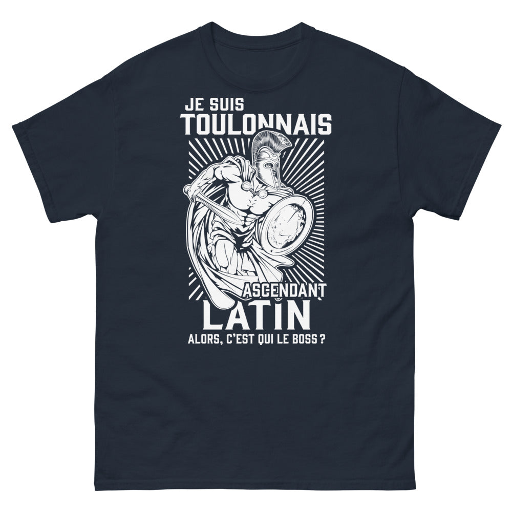 T-shirt Toulonnais Ascendant Latin marine - Je suis Toulonnais, boss attitude pour l'apéro