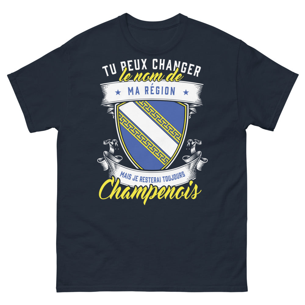 T-shirt Champenois marine - Je resterai toujours Champenois
