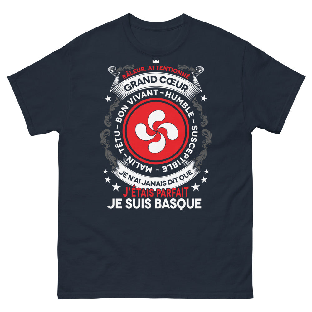 T-shirt Basque marine - Râleur, attentionné, grand cœur
