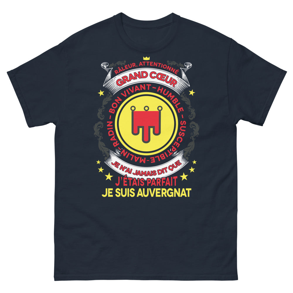 T-shirt Auvergne marine - Râleur attentionné au grand cœur