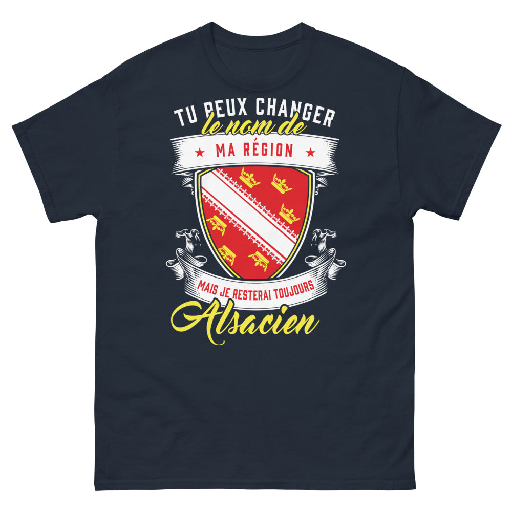 T-shirt Alsacien marine - Je resterai toujours alsacien