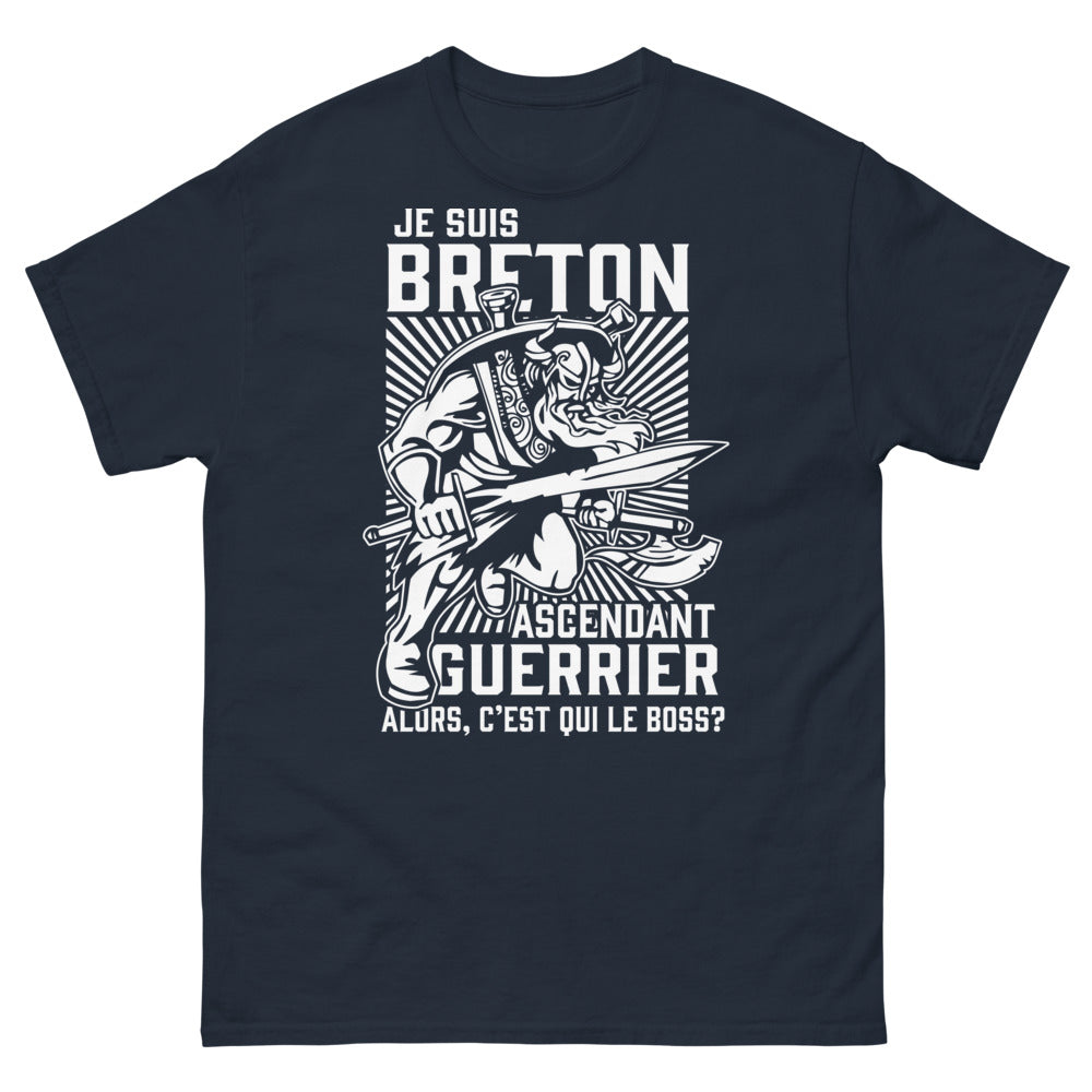 T-shirt Breton marine - Guerrier qui est le boss