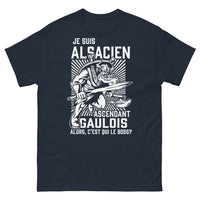 Thumbnail for T-shirt Alsacien marine - Ascendant Gaulois « Qui est le boss ? »