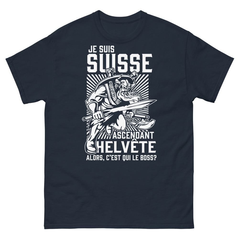 T-shirt Suisse Ascendant Helvète marine - Le boss des montagnes