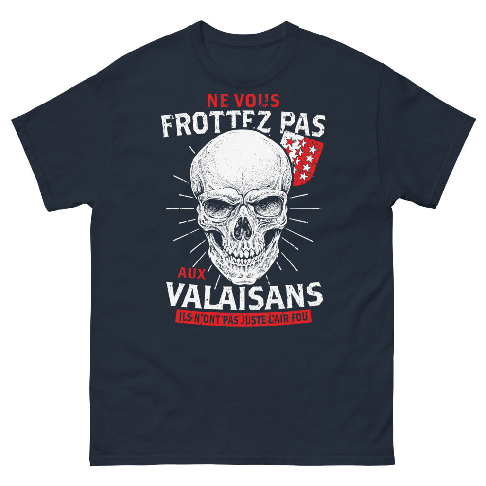T-shirt Valais marine - Ne vous frottez pas aux Valaisans