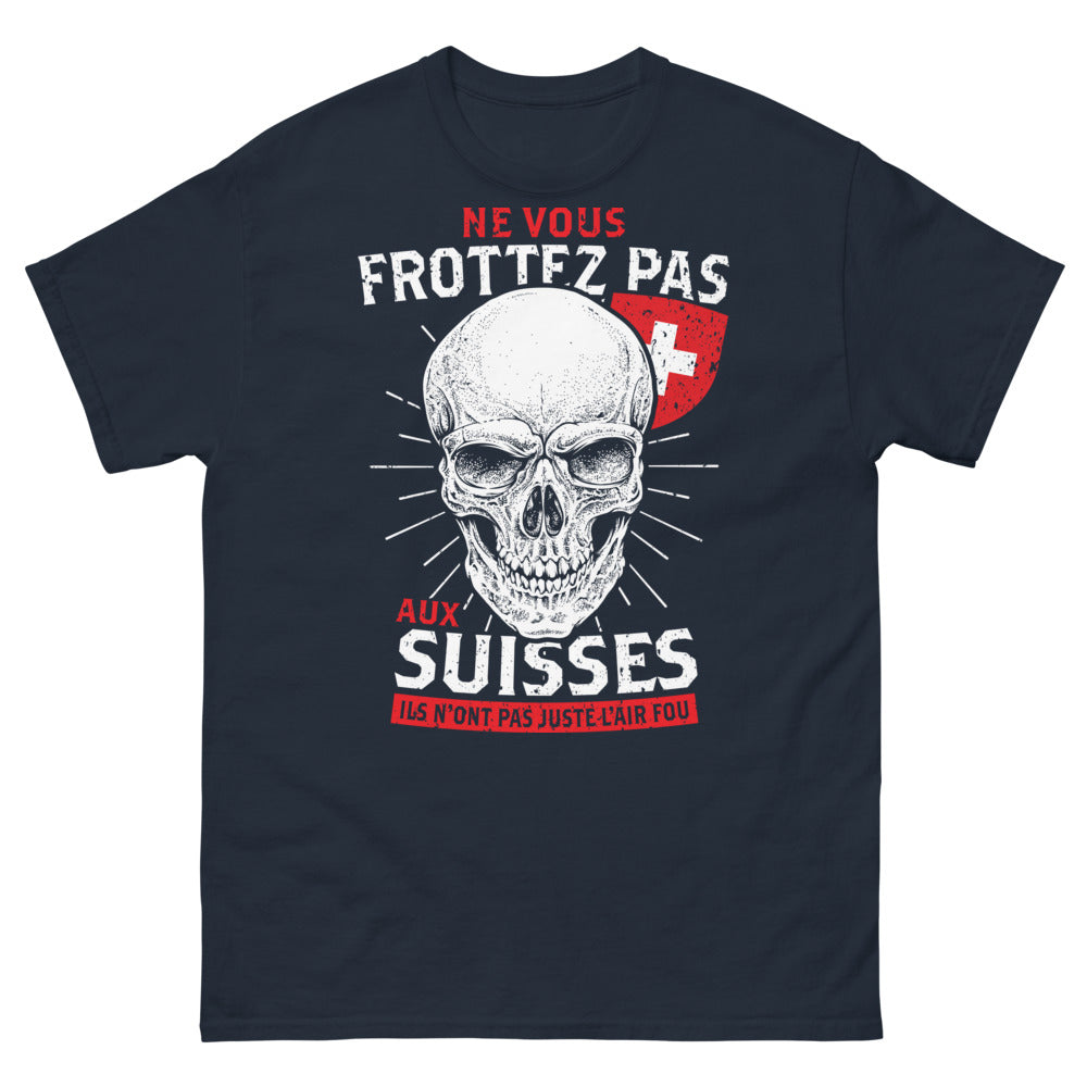 T-shirt Suisse marine - Ne vous frottez pas aux Suisses