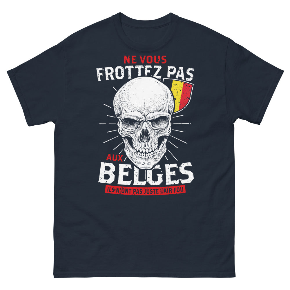 T-shirt Belgique marine - Ne vous frottez pas aux Belges