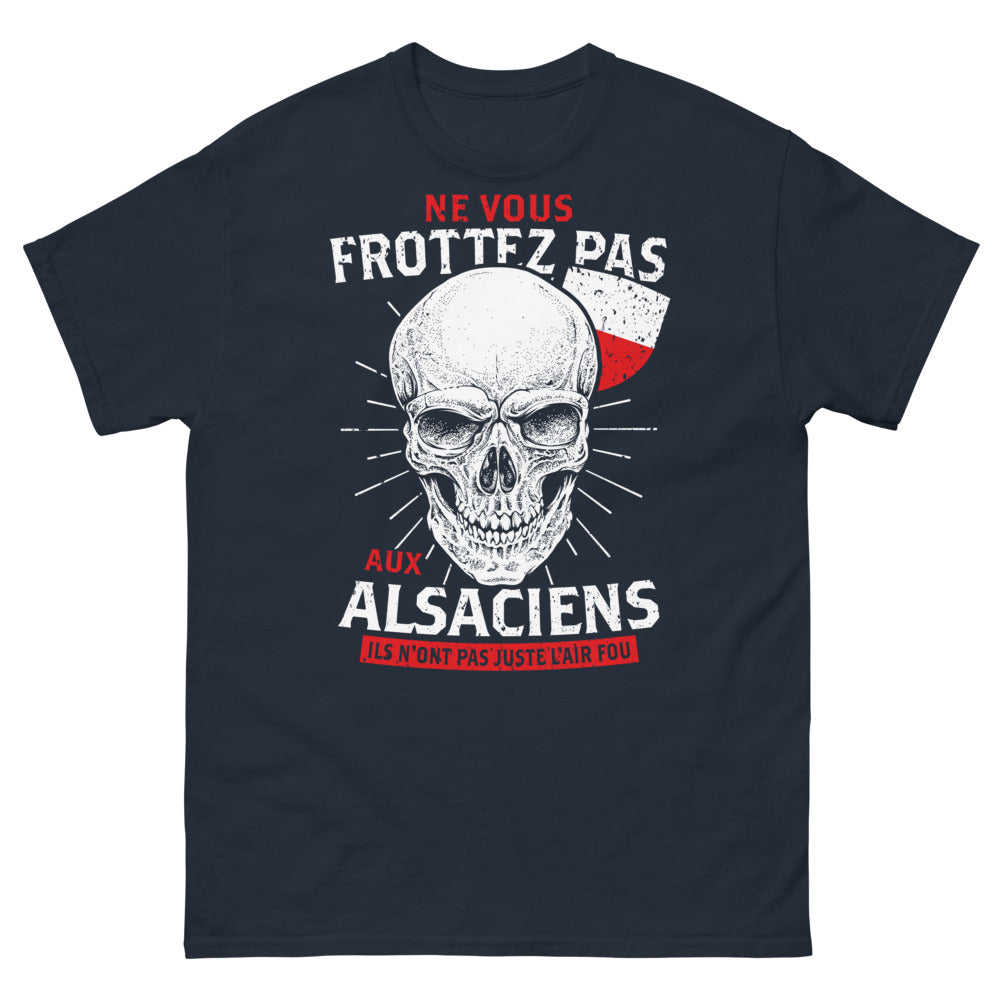 T-shirt Alsacien marine - Ne vous frottez pas aux Alsaciens