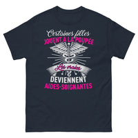 Thumbnail for T-shirt Aide-soignante marine - Pour celles qui ont grandi avec une poupée