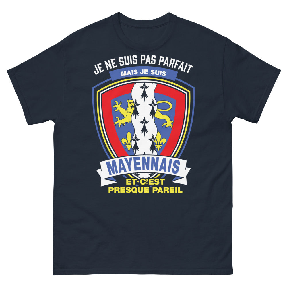 T-shirt Mayennais marine - Je ne suis pas parfait mais je suis Mayennais