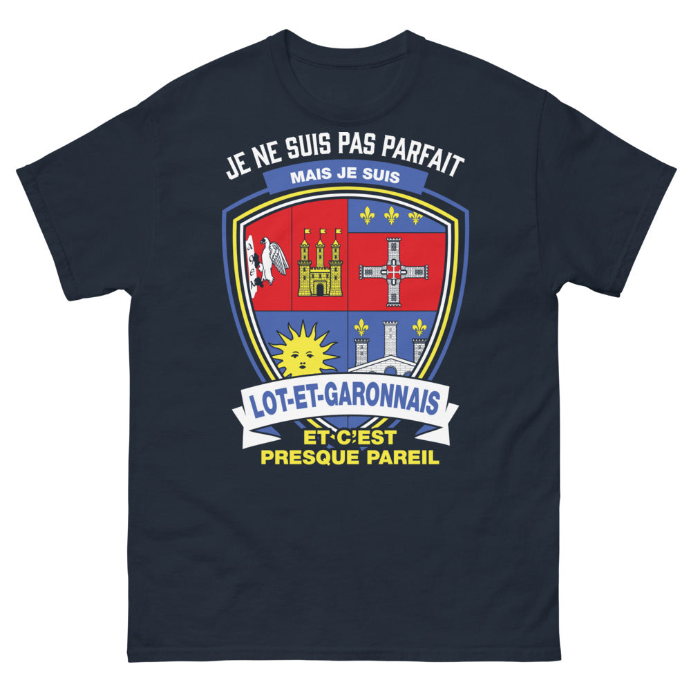 T-shirt Lot-et-Garonnais marine - Je ne suis pas parfait mais je suis Lot-et-Garonnais