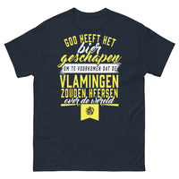 Thumbnail for T-shirt Flandres marine - slogan 'Dieu a créé la bière' dérision flamande