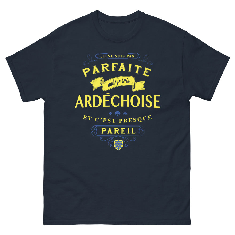 T-shirt Ardèche marine - Je ne suis pas parfaite mais je suis ardéchoise