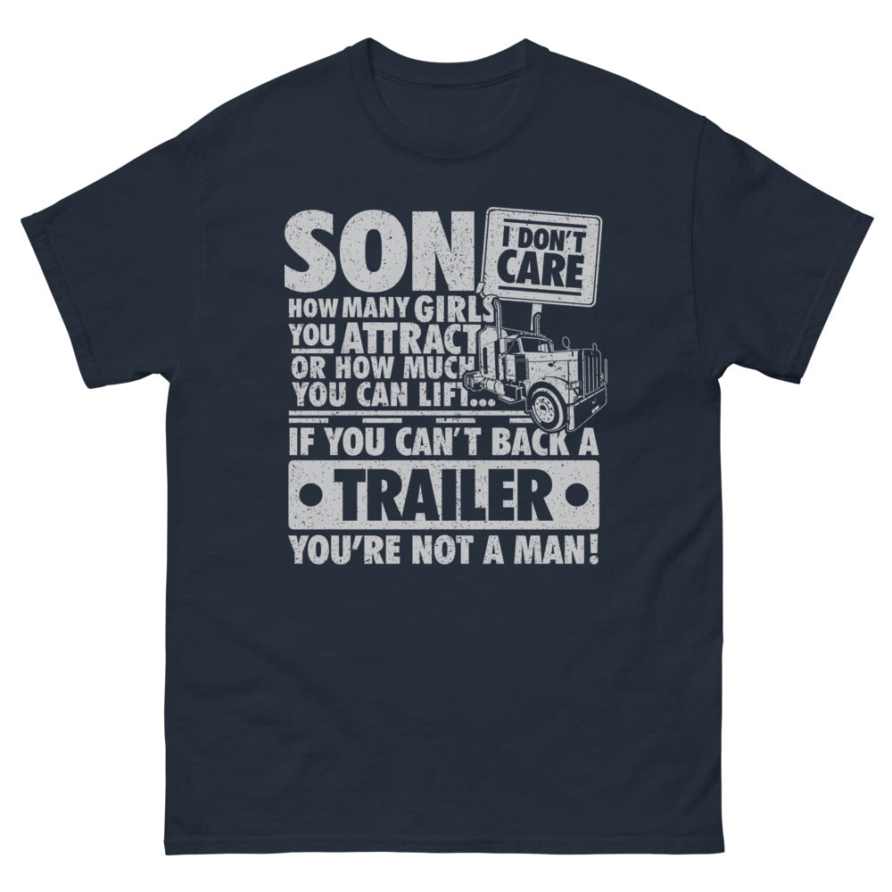 T-shirt Trailer Skills marine - texte humoristique 'Trailer Skills'