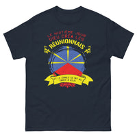 Thumbnail for T-shirt Réunionnais marine - Le diable se mit au garde-à-vous