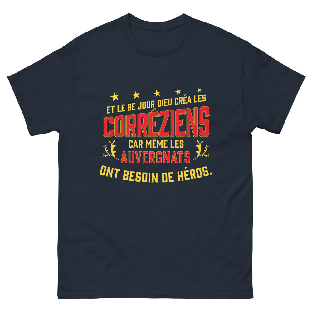 T-shirt Corrézien marine - Et le 8e jour, Dieu créa les Corréziens