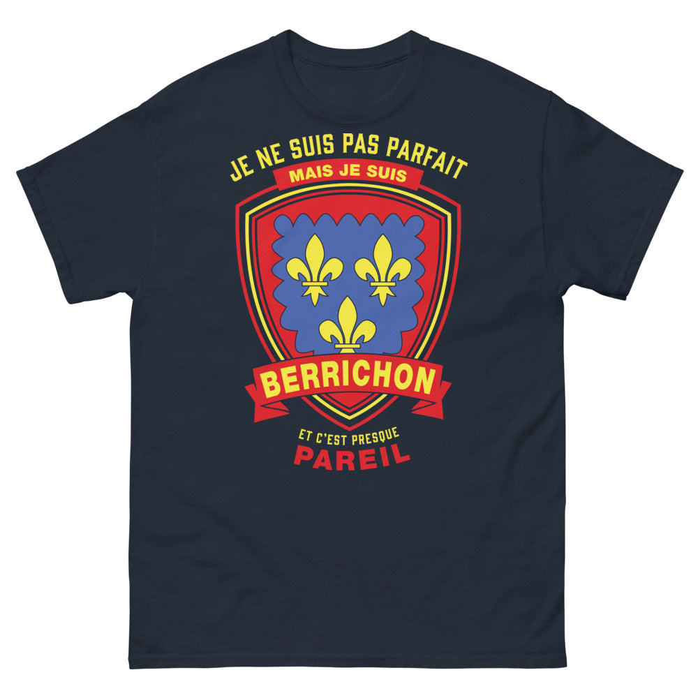 T-shirt Berrichon marine - Je ne suis pas parfait mais je suis Berrichon