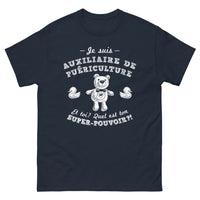 Thumbnail for T-shirt Auxiliaire de puériculture marine - Quel est ton super-pouvoir ?