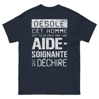 Thumbnail for T-shirt aide-soignante marine - Déjà pris par une aide-soignante qui déchire