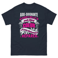Thumbnail for T-shirt Aide-soignante marine - Briser des cœurs, réparer des vies