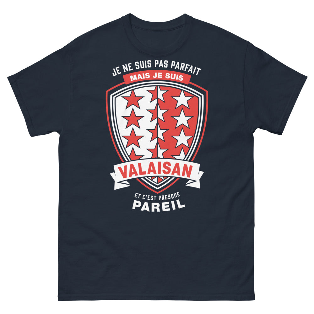 T-shirt Valaisan marine - Je ne suis pas parfait mais je suis Valaisan