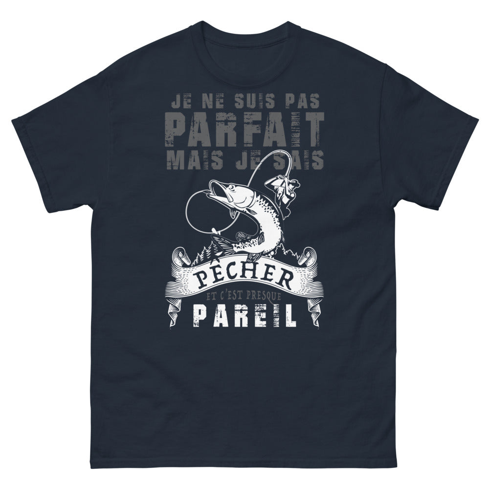 T-shirt Pêcheur au grand cœur marine - Je sais pêcher