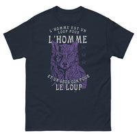Thumbnail for T-shirt Citation loup marine - Humour cynique : L'homme est un loup pour l'homme