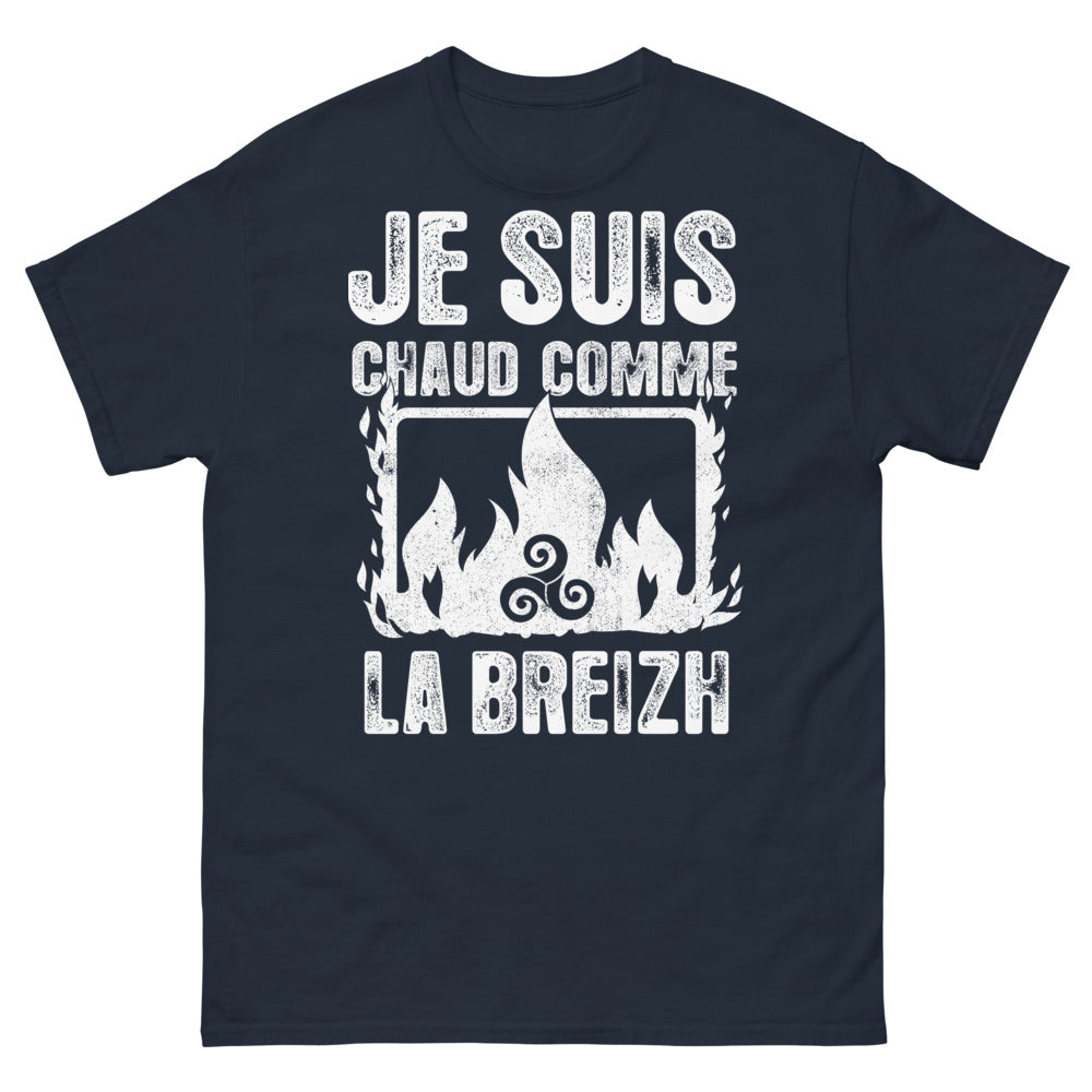 T-shirt Bretagne marine - Je suis chaud comme la Breizh