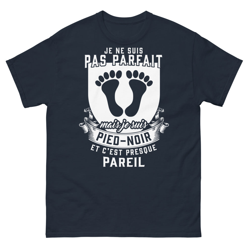 T-shirt Pied-Noir marine - Je ne suis pas parfait mais je suis Pied-Noir